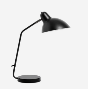Lámpara de mesa Demand, metal negro mate. A51xL21½xF45cm.