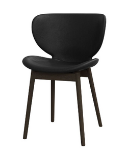 Hamilton - D197] Butaca Hamilton, piel Sienna negra 5112/chapa de madera roble oscuro. A81½xL52½xF54½cm.