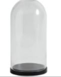 Campana de vidrio Bell, transparente/negro